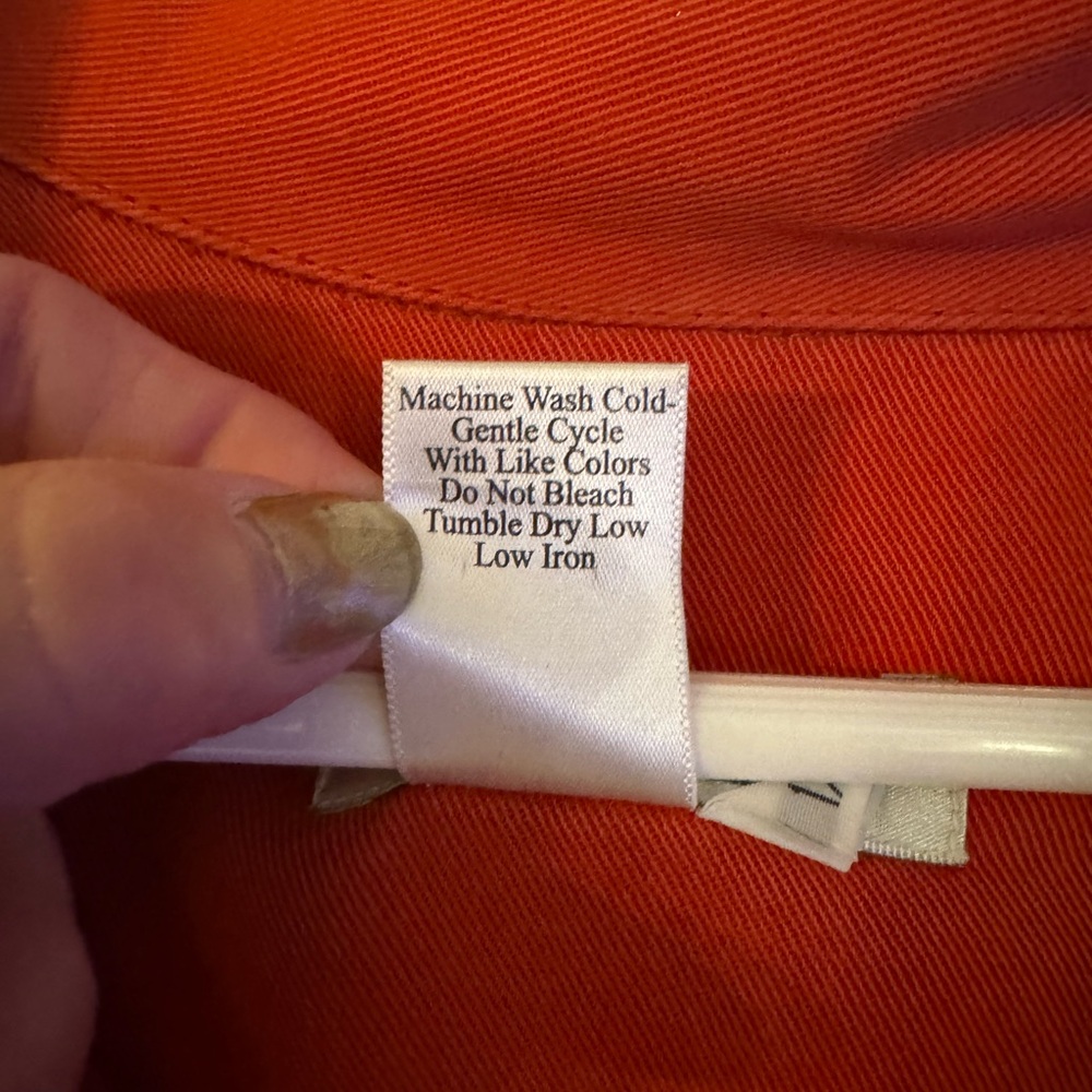 Coldwater Creek Plus Size - 1X - Mid-weight Orange Red Shirt Jacket - Picture 5 of 7